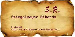 Stiegelmayer Rikarda névjegykártya